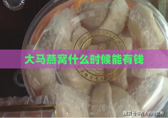 大马燕窝什么时候能有钱