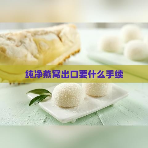 纯净燕窝出口要什么手续