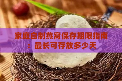 家庭自制燕窝保存期限指南：最长可存放多少天