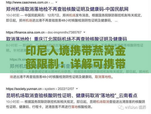 印尼入境携带燕窝金额限制：详解可携带燕窝的更高价值