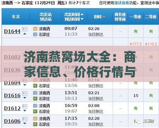 济南燕窝场大全：商家信息、价格行情与购买攻略