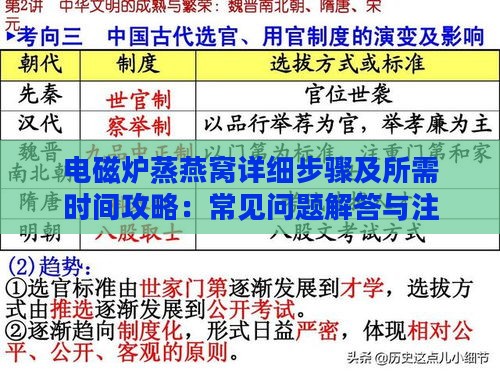 电磁炉蒸燕窝详细步骤及所需时间攻略：常见问题解答与注意事项