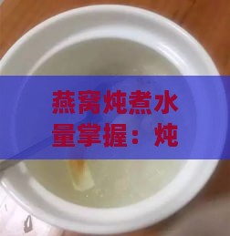 燕窝炖煮水量掌握：炖制燕窝适宜水量解析