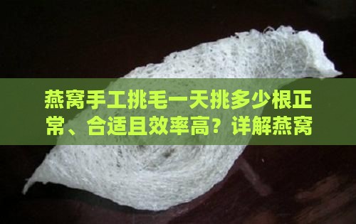 燕窝手工挑毛一天挑多少根正常、合适且效率高？详解燕窝手工挑毛量与技巧