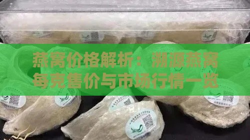 燕窝价格解析：溯源燕窝每克售价与市场行情一览