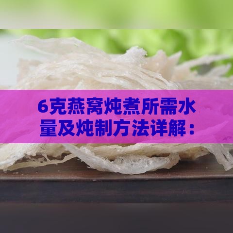 6克燕窝炖煮所需水量及炖制方法详解：全面解答炖燕窝水量与炖煮技巧