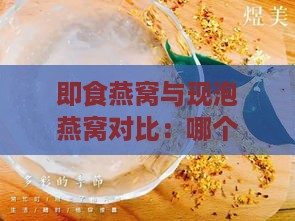 即食燕窝与现泡燕窝对比：哪个更营养、方便及适合不同需求人群