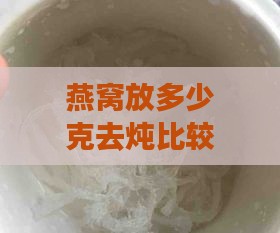 燕窝放多少克去炖比较好