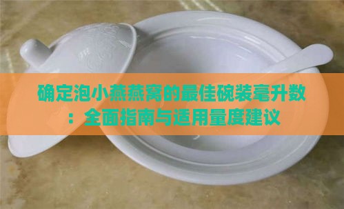 确定泡小燕燕窝的更佳碗装毫升数：全面指南与适用量度建议