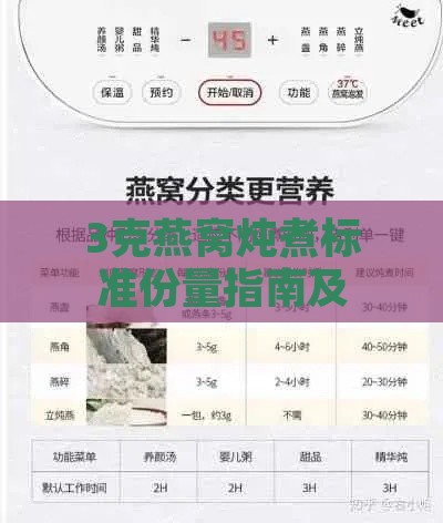 3克燕窝炖煮标准份量指南及参考